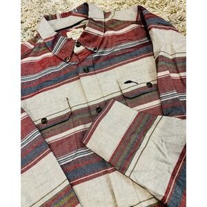 Bob Timberlake Flannel Shirt Mens XL Southwestern Button Up Striped Casual